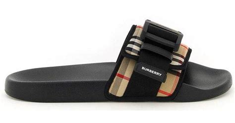 burberry slides men|Burberry check slides for men.